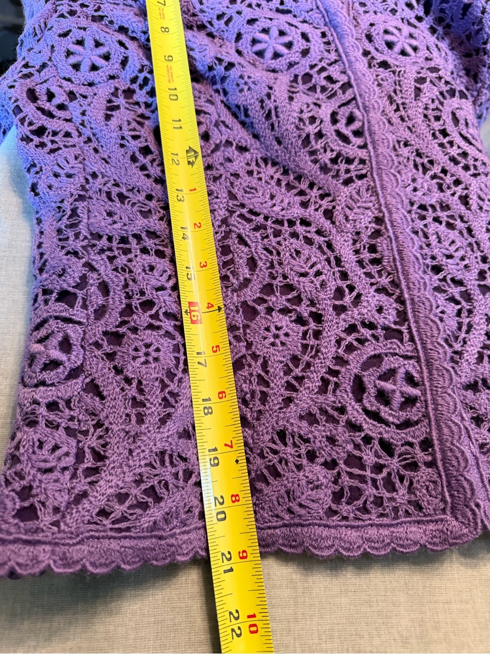 NWT Vintage Valentino Miss V Purple Crochet Knit Cardigan Jacket Size 10 Made in - Picture 8 of 8